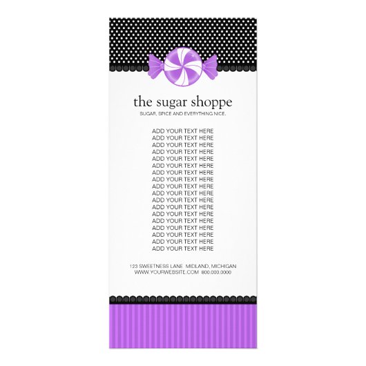 Candy-Shop-Produktrackkarten Werbekarte (Vorne)