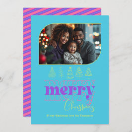 Candy Shop Tree Doodle Modernes Retro Holiday Foto Feiertagskarte