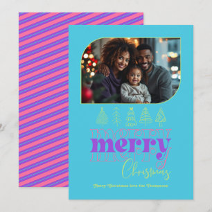 Candy Shop Tree Doodle Modernes Retro Holiday Foto Feiertagskarte