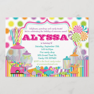 Candy Shop und Sweet Shoppe Party Einladung