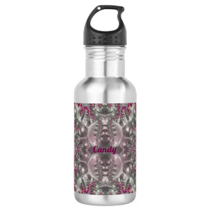 CANDY ~ SILVER BUBBLES GLOSSY! ~ Rosa Silber 3D Edelstahlflasche