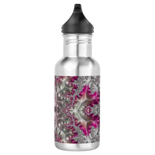 CANDY ~ SILVER BUBBLES GLOSSY! ~ Rosa Silber 3D Edelstahlflasche (Rechts)