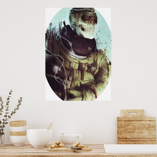 Candy Skull Cosmonaut Poster (Küche)