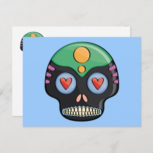 Candy Skull Postkarte (Vorne/Hinten)
