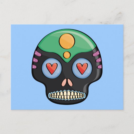 Candy Skull Postkarte (Vorderseite)