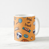 Candy Skull Pumpkin Bat Nahtlose Muster. Kaffeetasse (VorderseiteRechts)