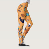 Candy Skull Pumpkin Bat Nahtlose Muster. Leggings (Rechts)