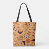 Candy Skull Pumpkin Bat Nahtlose Muster. Tasche (Rückseite)