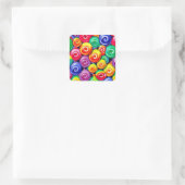 Candy Spheres Quadratischer Aufkleber (Tasche)