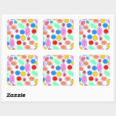 Candy Spots Quadratischer Aufkleber (Blatt)
