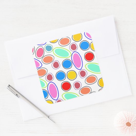 Candy Spots Quadratischer Aufkleber (Umschlag)