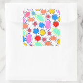 Candy Spots Quadratischer Aufkleber (Tasche)