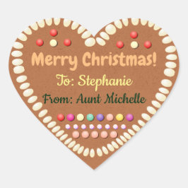 Candy-Sprinkled German Gingerbread Herz Herz-Aufkleber