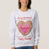 Candy-Sprinkled German Gingerbread Herz Sweatshirt (Vorderseite)
