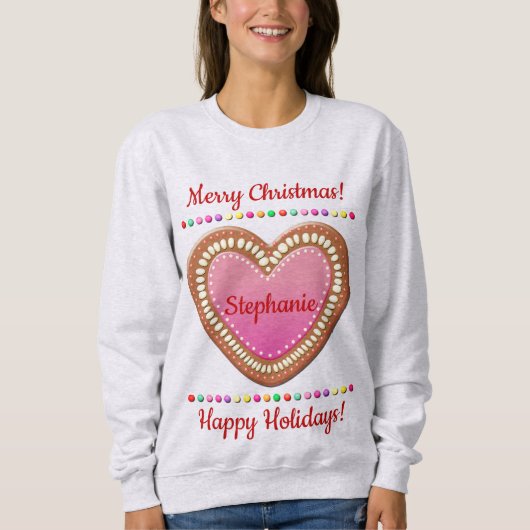 Candy-Sprinkled German Gingerbread Herz Sweatshirt (Vorderseite)