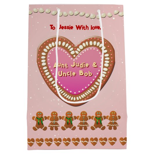 Candy Sprinkled Gingerbread House Mittlere Geschenktüte (Rückseite)