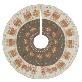 Candy Sprinkled Gingerbread Weihnachtszug Polyester Weihnachtsbaumdecke (Vorderseite)