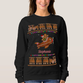 Candy-Sprinkled Lebkuchen Züge und Flugzeug Sweatshirt