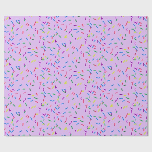 Candy Sprinkles auf Lila Geschenkpapier (Flach)