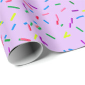 Candy Sprinkles auf Lila Geschenkpapier (Rolleneckpunkt)