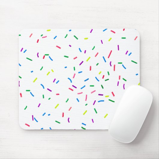 Candy Sprinkles auf Weiß Mousepad (Mit Mouse)