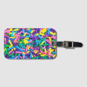 Candy Sprinkles in rosa Lila-blau-gelb-grün Gepäckanhänger (Vorderseite (Horizontal))