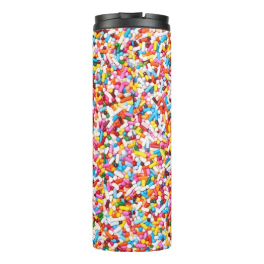 Candy Sprinkles Pattern – Colorful Sweet Treat  Thermosbecher (Rückseite)