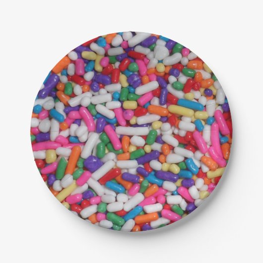 Candy Sprinkles Rainbow Ice Creme Paper Tellers Pappteller (Vorderseite)