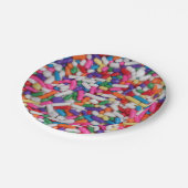 Candy Sprinkles Rainbow Ice Creme Paper Tellers Pappteller (Schrägansicht)
