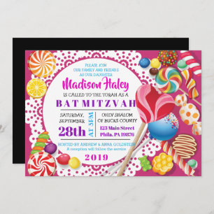 CANDY STORE Bat Mitzvah Einladung