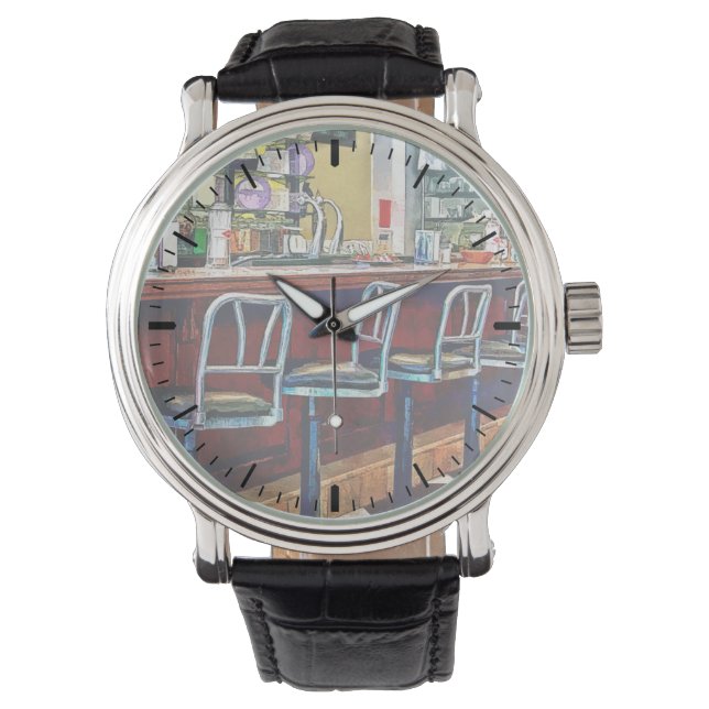 Candy Store mit Soda Fountain Armbanduhr (Vorderseite)