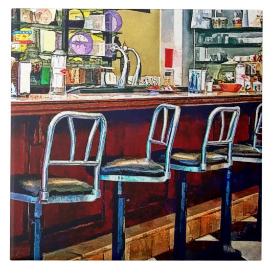 Candy Store mit Soda Fountain Fliese (Vorderseite)