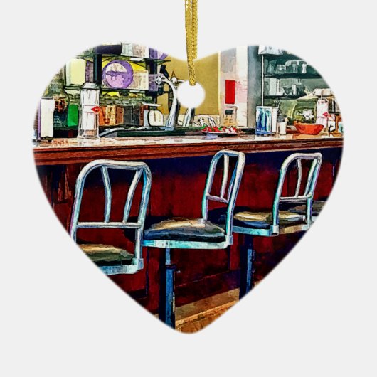 Candy Store mit Soda Fountain Keramik Ornament (Vorne)