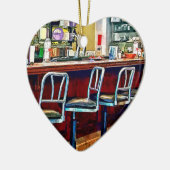 Candy Store mit Soda Fountain Keramik Ornament (Links)