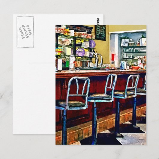Candy Store mit Soda Fountain Postkarte (Vorne/Hinten)
