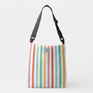 Candy Streifen Monogramm-Tasche Tragetaschen Mit Langen Trägern