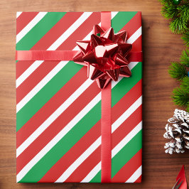 Candy Stripe Christmas Red Green Geschenkpapier