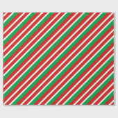 Candy Stripe Christmas Red Green Geschenkpapier (Flach)
