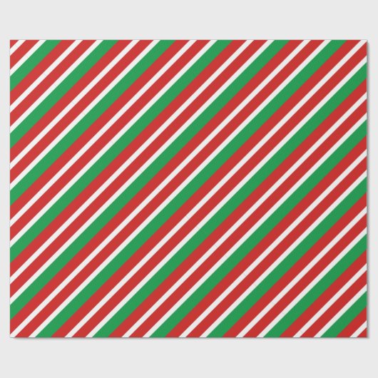 Candy Stripe Christmas Red Green Geschenkpapier (Flach)