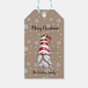 Candy Stripe Gnome Geschenkanhänger