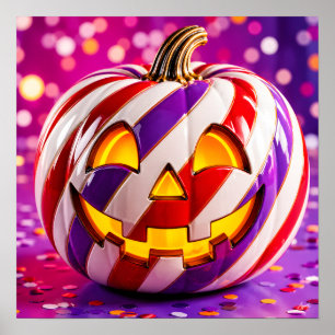 Candy Stripe Kürbis I. Poster