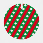 Candy Stripe & Polka Dot Metal Weihnachtsschmuck (Vorderseite)