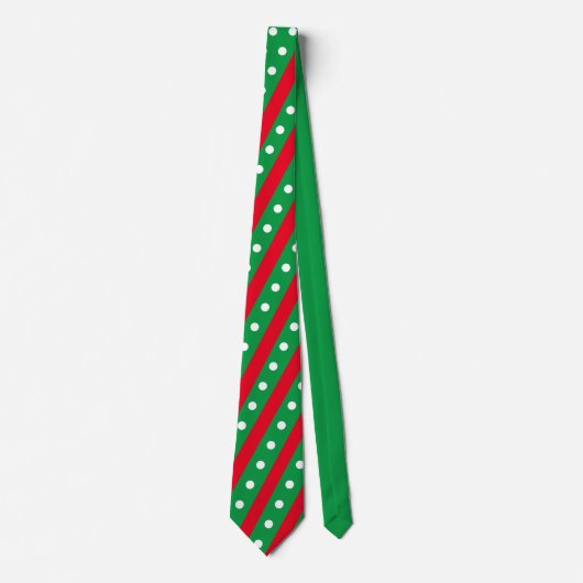 Candy Stripe & Polka Dot Neck Tie (grün & rot) Krawatte (Vorderseite)