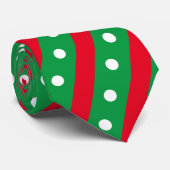Candy Stripe & Polka Dot Neck Tie (grün & rot) Krawatte (Gerollt)