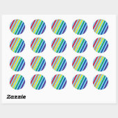 Candy Stripe & Polka Dot Round Stickers (Regenboge (Blatt)