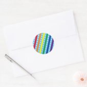 Candy Stripe & Polka Dot Round Stickers (Regenboge (Umschlag)