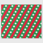 Candy Stripe & Polka Dot Wrapping Paper (grün) Geschenkpapier (Flach)
