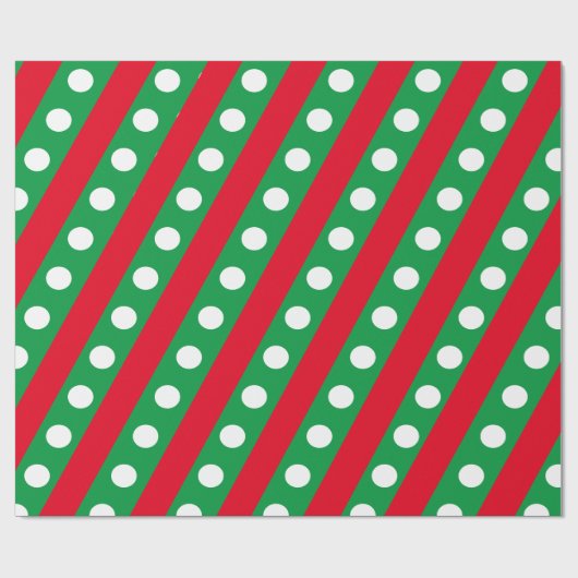 Candy Stripe & Polka Dot Wrapping Paper (grün) Geschenkpapier (Flach)