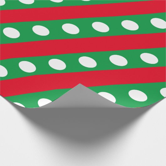 Candy Stripe & Polka Dot Wrapping Paper (grün) Geschenkpapier (Ecke)