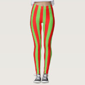 Candy Stripe Red Green Leggings (Vorderseite)